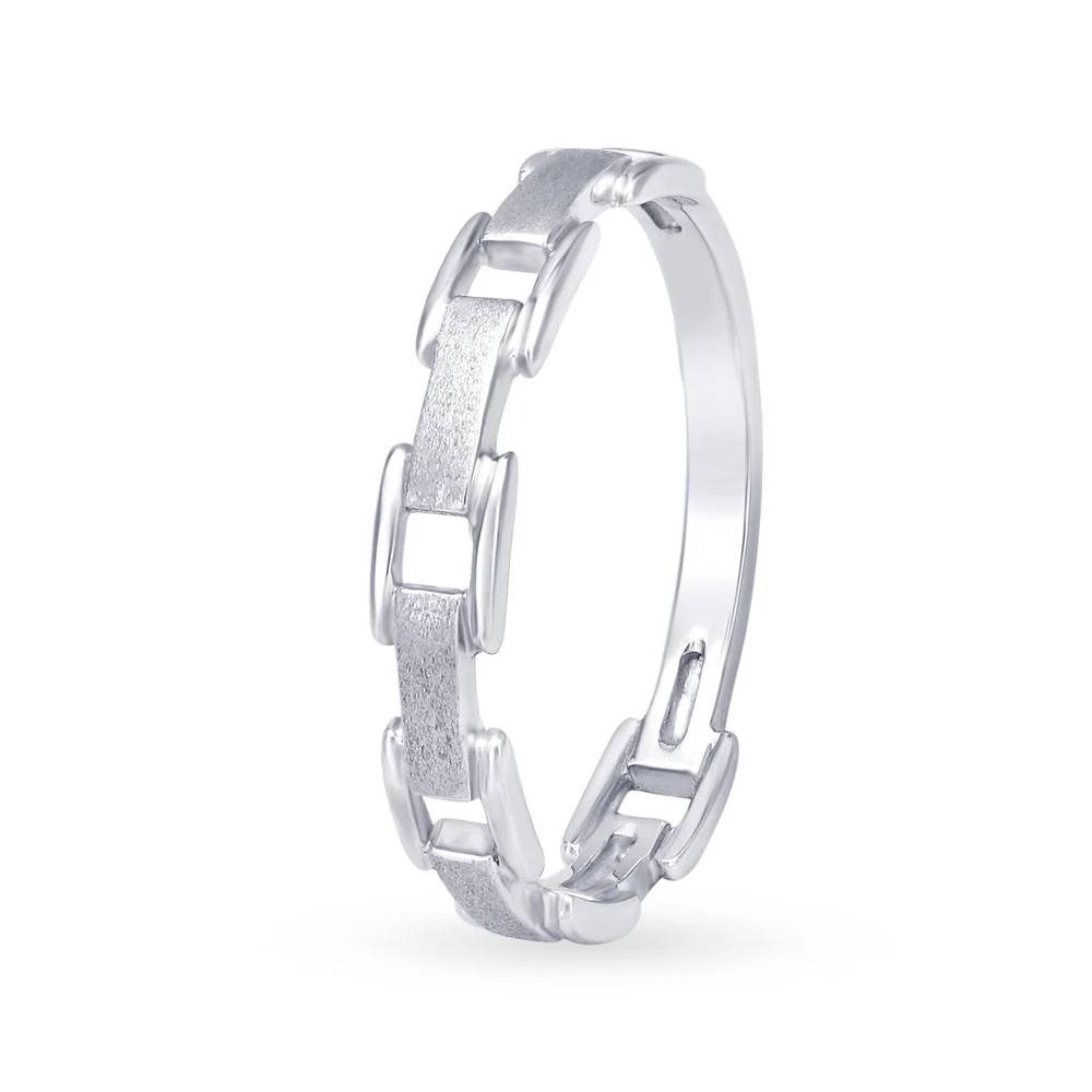 Interlinking Platinum Finger Ring for Men