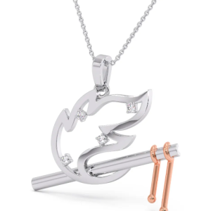 bansuri platinum and rose gold diamond pendant